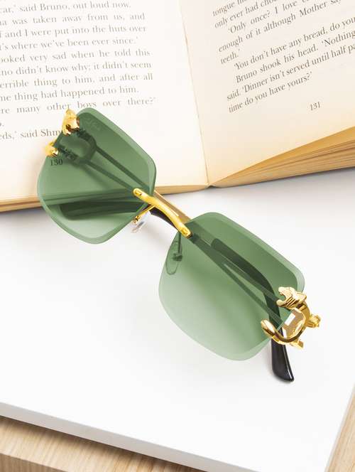 ted smith unisex wayfarer sunglasses i 100% uv protection  i  green graded colour lens - 22217861 -  Standard Image - 0