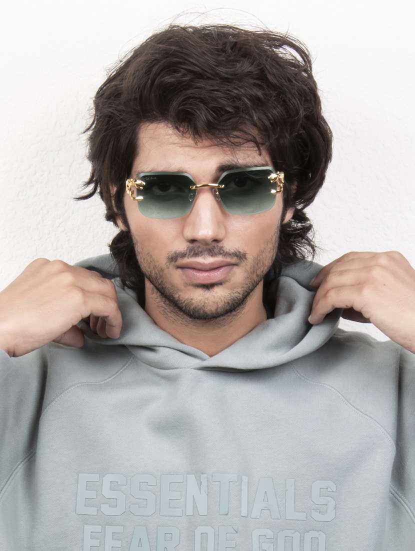 ted smith unisex wayfarer sunglasses i 100% uv protection  i  green graded colour lens - 22217861 -  Standard Image - 6