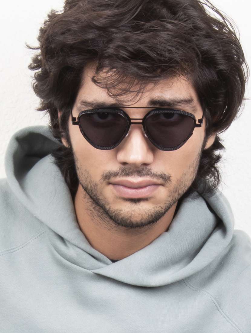 ted smith unisex aviator sunglasses i 100% uv protection  i  grey colour lens - 22217863 -  Standard Image - 6