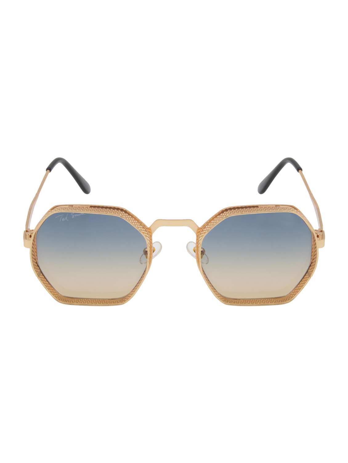ted smith unisex hexagon sunglasses i 100% uv protection  i  blue yellow colour lens - 22217865 -  Standard Image - 1