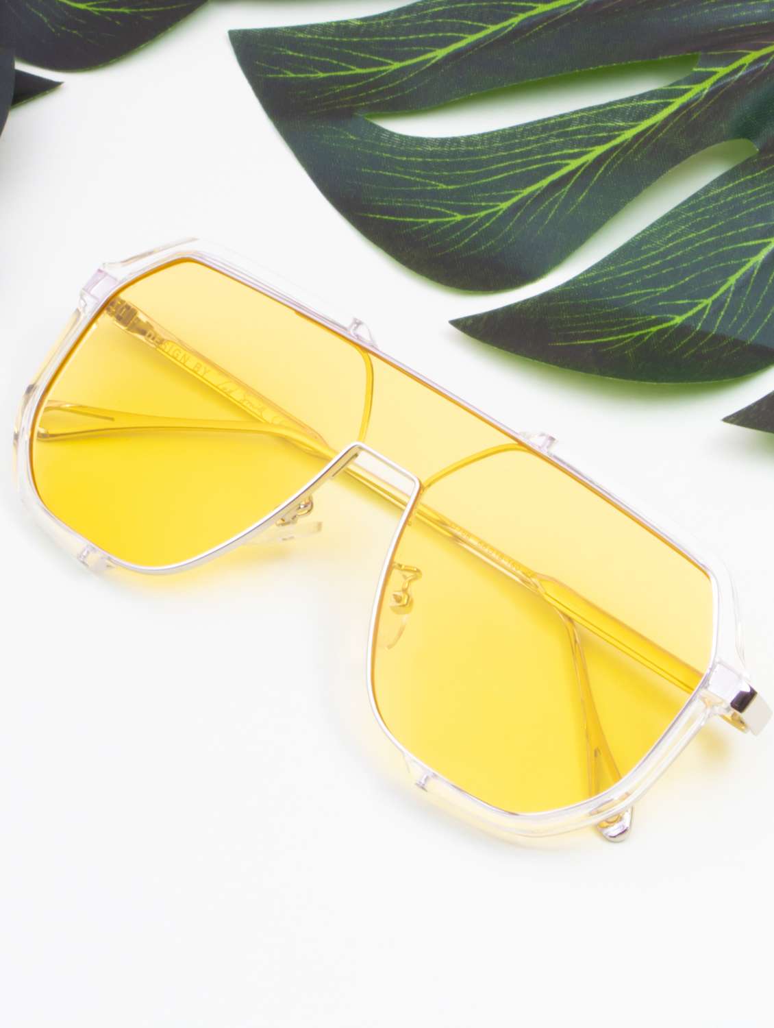 ted smith unisex aviator sunglasses i 100% uv protection  i  yellow colour lens