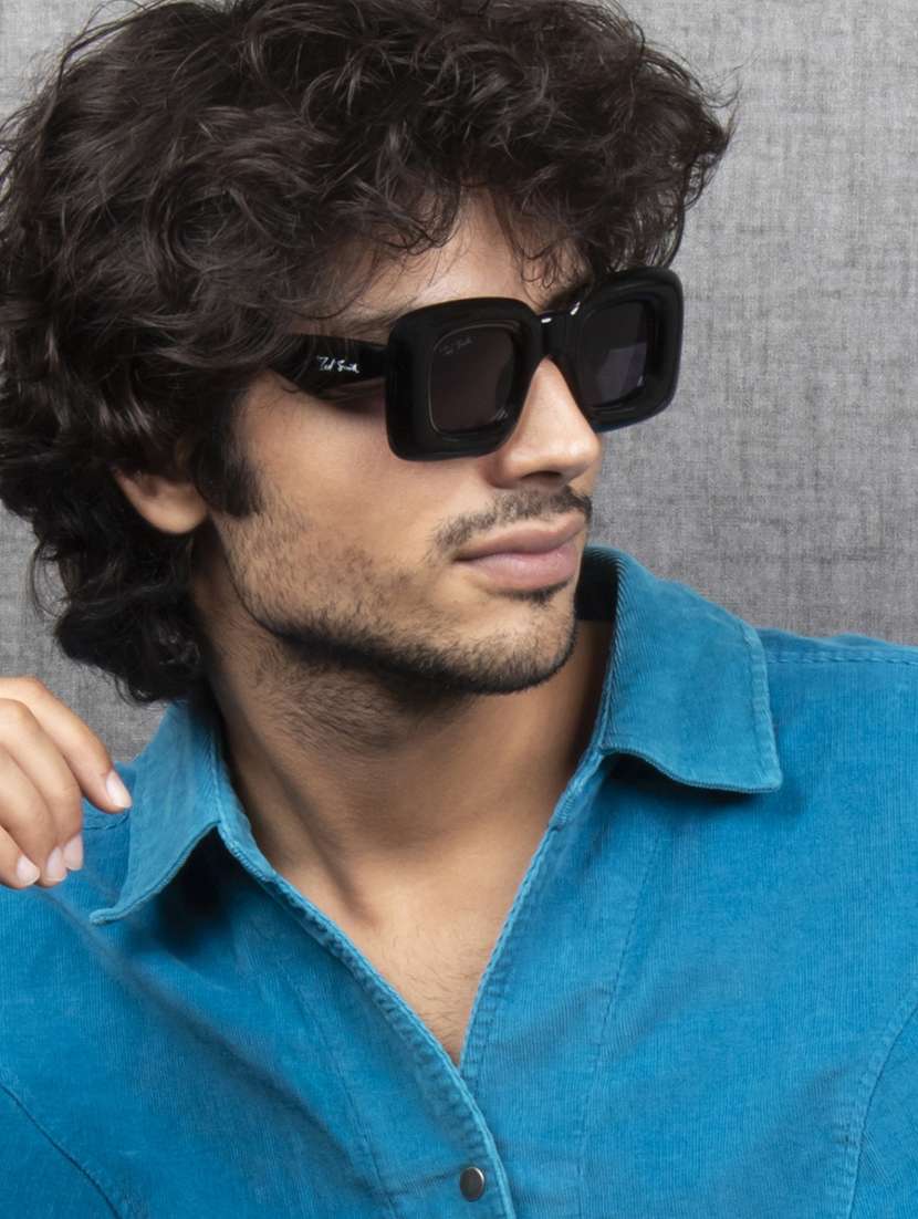 ted smith unisex square sunglasses i 100% uv protection  i  grey colour lens - 22217875 -  Standard Image - 6