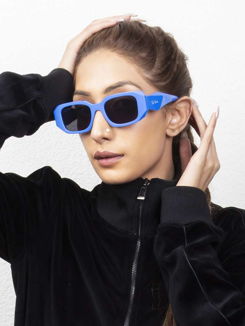 ted smith unisex square sunglasses i 100% uv protection  i  grey colour lens - 22217877 -  Standard Image - 6