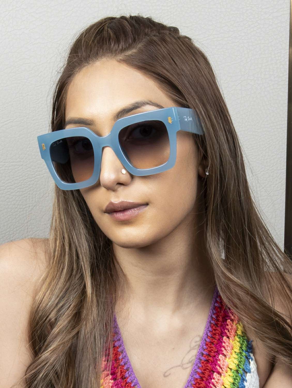 ted smith unisex wayfarer sunglasses i 100% uv protection  i  brown graded colour lens - 22217881 -  Standard Image - 6