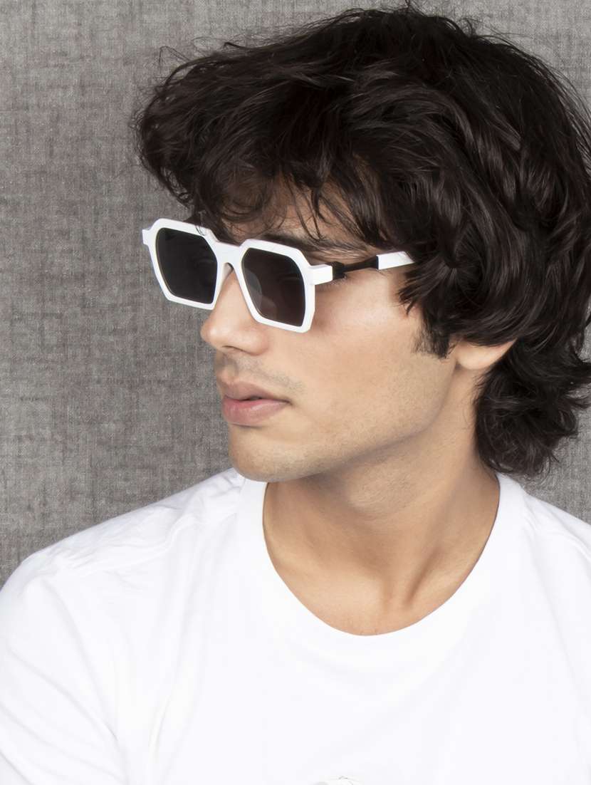 ted smith unisex square sunglasses i 100% uv protection  i  grey colour lens - 22217890 -  Standard Image - 6