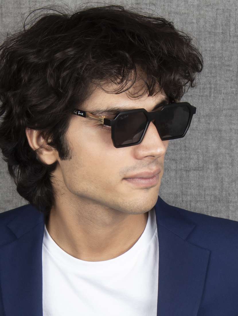 ted smith unisex square sunglasses i 100% uv protection  i  grey colour lens - 22217891 -  Standard Image - 6