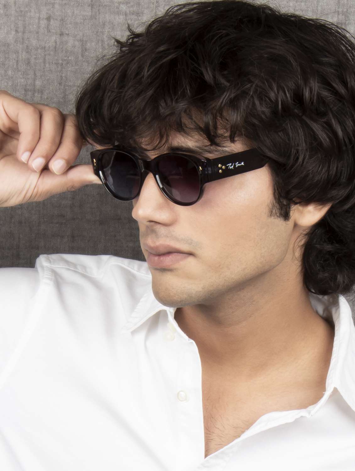 ted smith unisex round sunglasses i 100% uv protection  i  blue graded colour lens - 22217895 -  Standard Image - 6