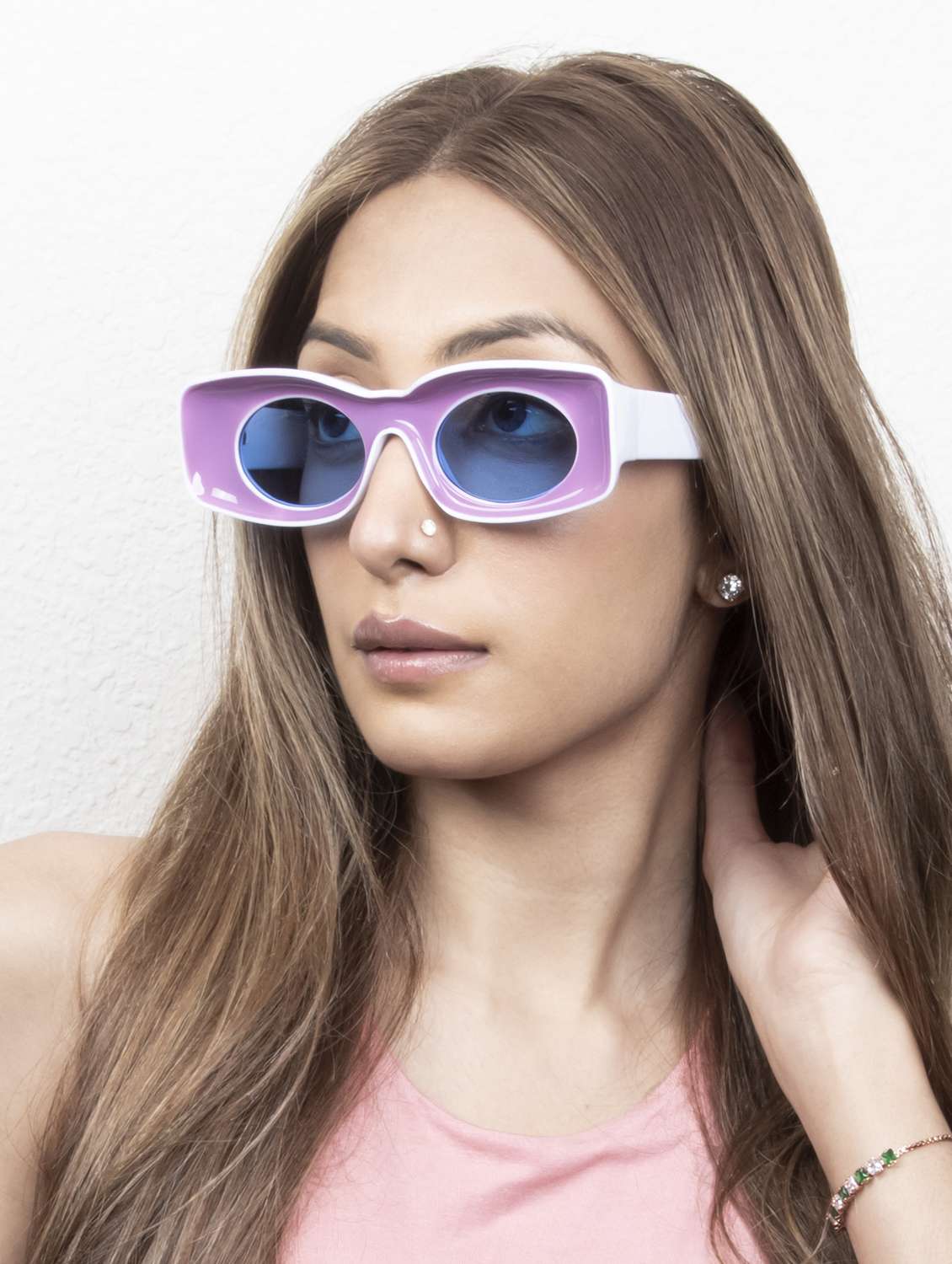 ted smith unisex wayfarer sunglasses i 100% uv protection  i  blue colour lens - 22217899 -  Standard Image - 6