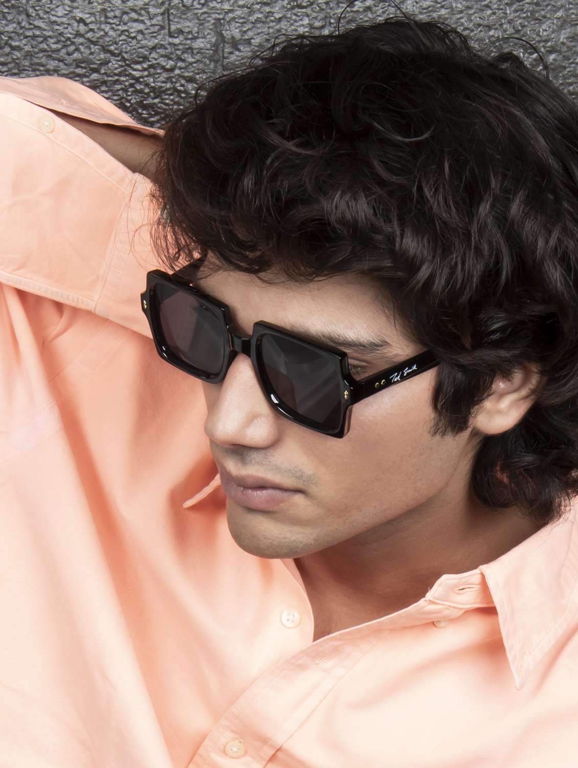 ted smith unisex square sunglasses i 100% uv protection  i  grey colour lens - 22217902 -  Standard Image - 6