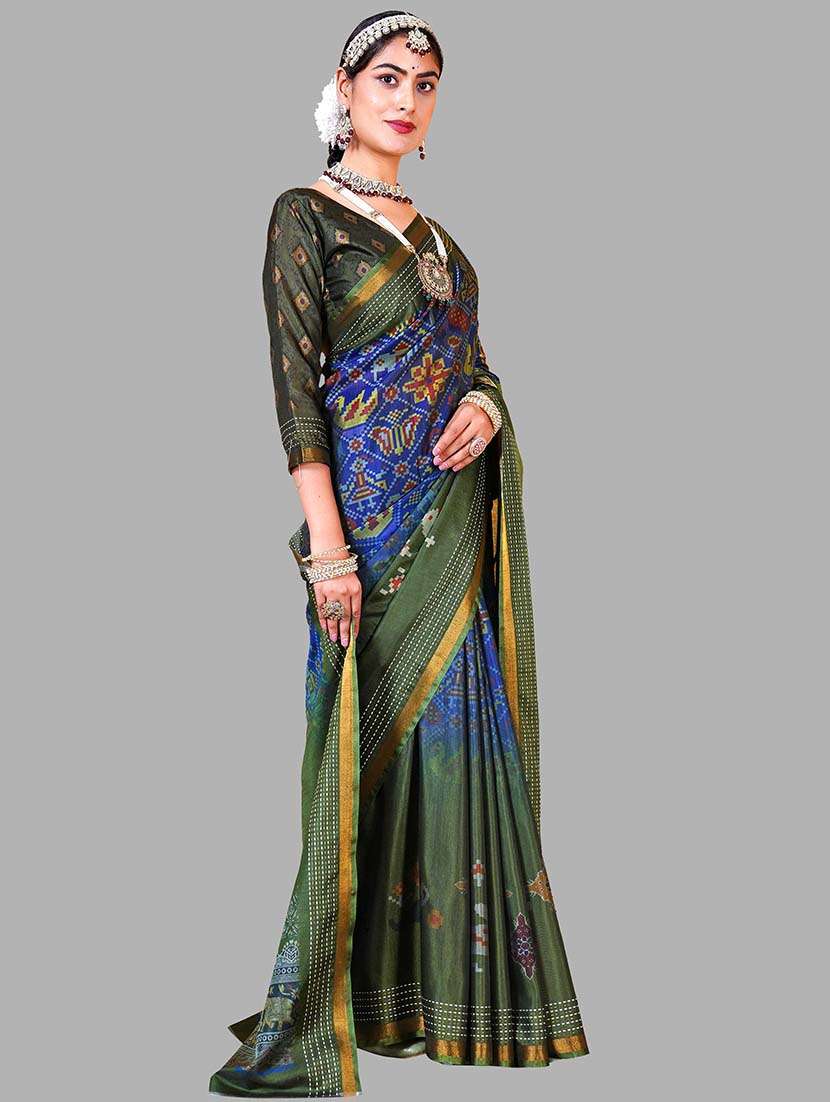 women printed patola saree with blouse - 22217968 -  Standard Image - 1
