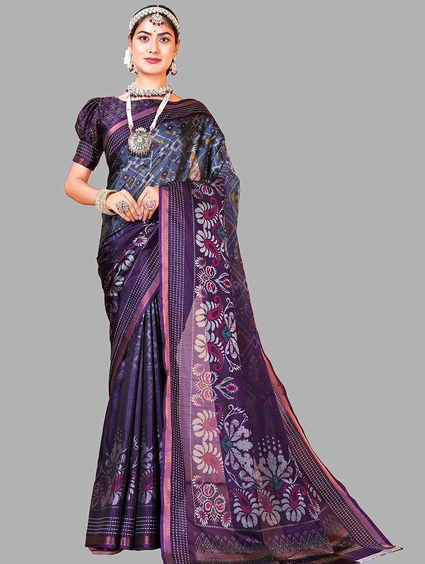 women printed patola saree with blouse