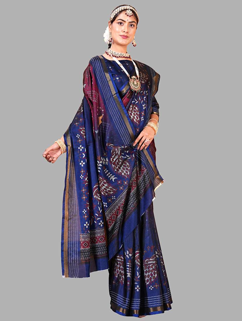 women printed patola saree with blouse - 22217972 -  Standard Image - 1