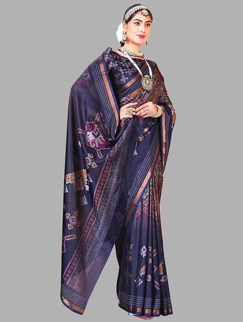 women printed patola saree with blouse - 22217973 -  Standard Image - 1