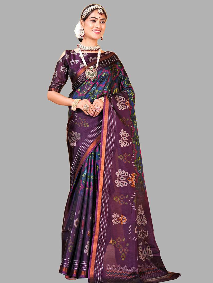 women printed patola saree with blouse - 22217974 -  Standard Image - 1
