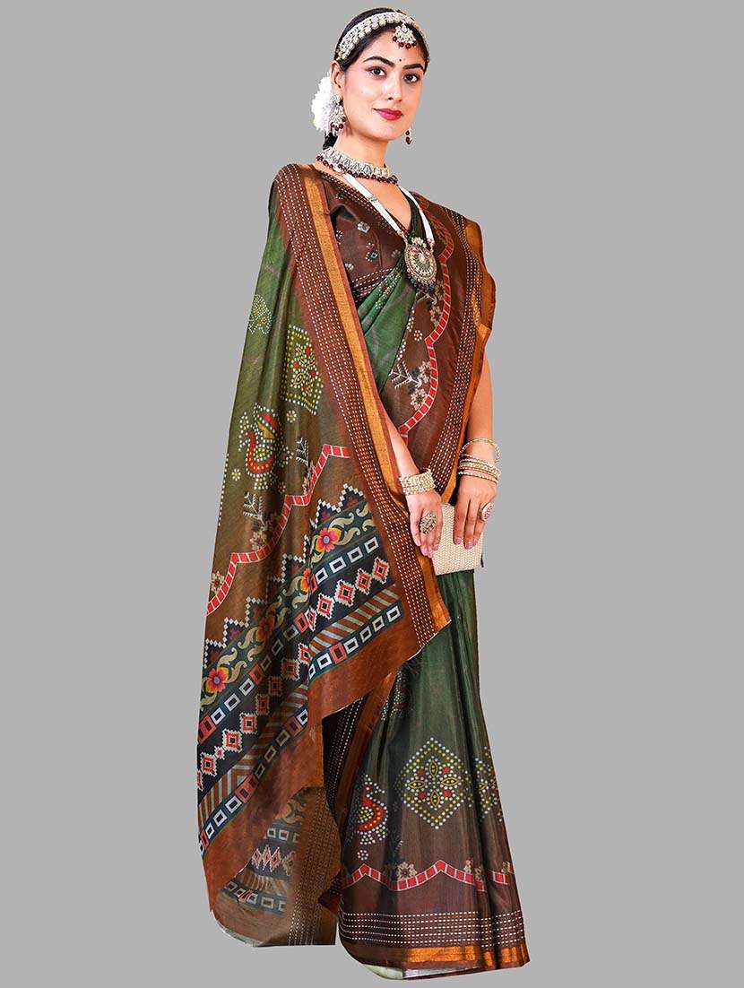women printed patola saree with blouse - 22217976 -  Standard Image - 1