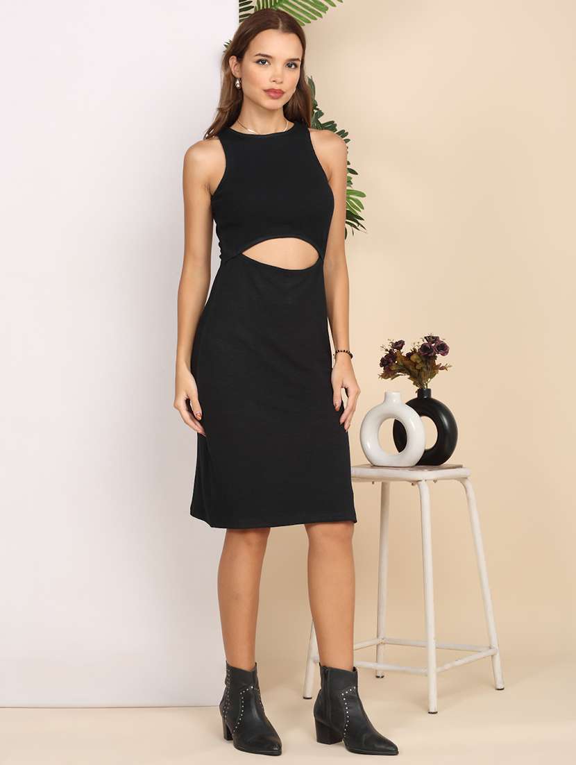 women solid sleeveless bodycon dress - 22217993 -  Standard Image - 1