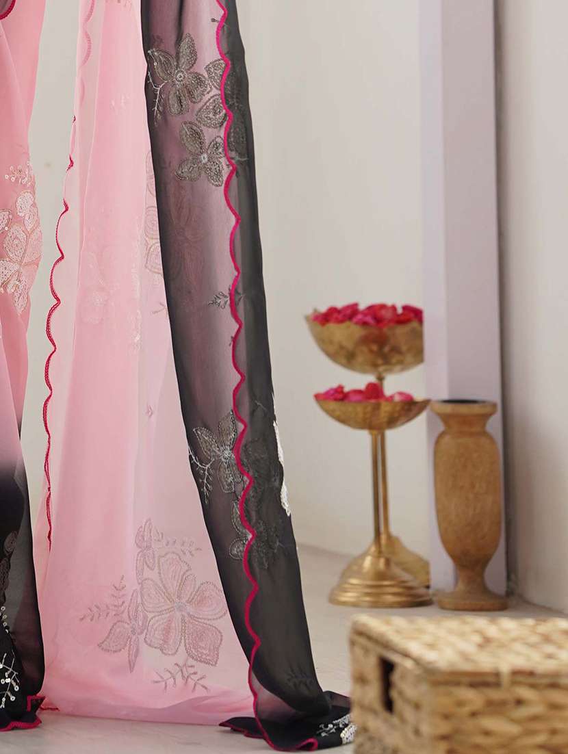 women ombre embellished saree with blouse - 22218003 -  Standard Image - 4