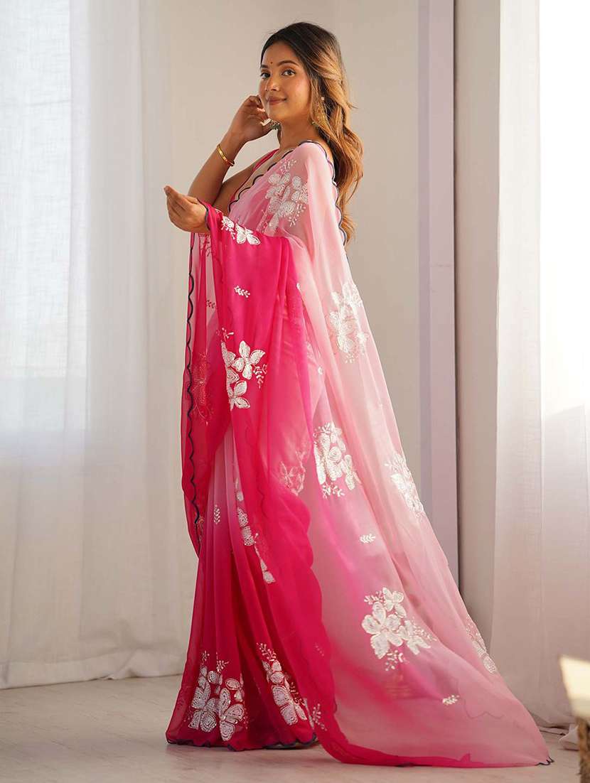 women ombre embellished saree with blouse - 22218004 -  Standard Image - 1