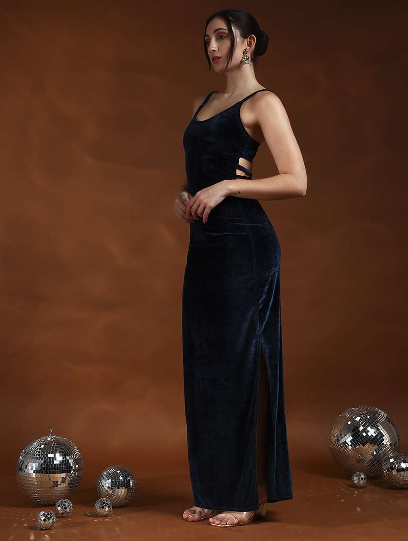 blue velvet sheath dress - 22218027 -  Standard Image - 1