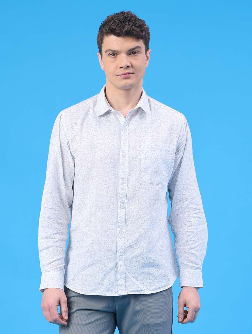 men printed long sleeve regular fit casual shirt - 22218113 -  Standard Image - 1