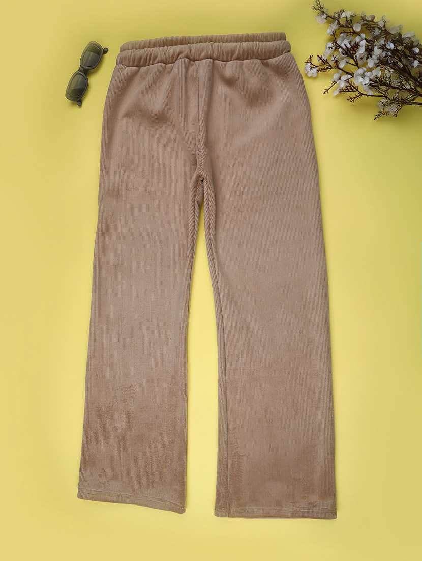 girls solid mid rise winterwear cargo - 22218162 -  Standard Image - 1