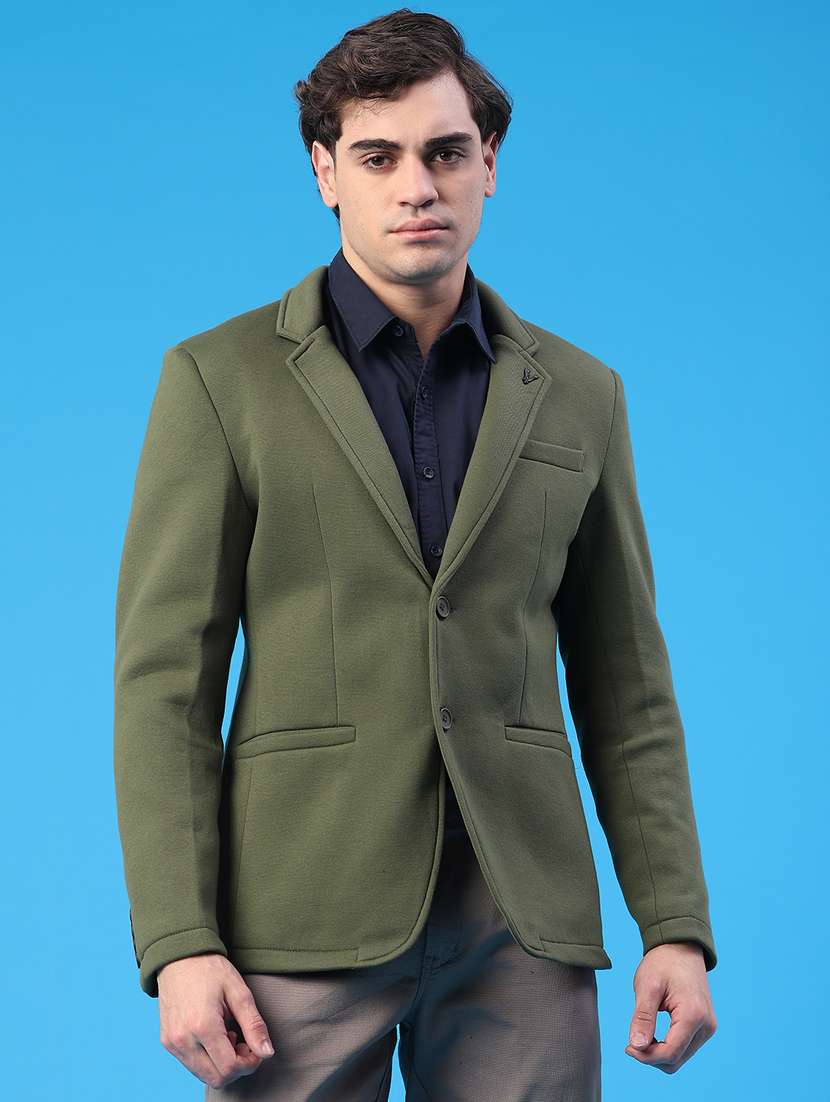 men solid single breasted casual blazer - 22218172 -  Standard Image - 1