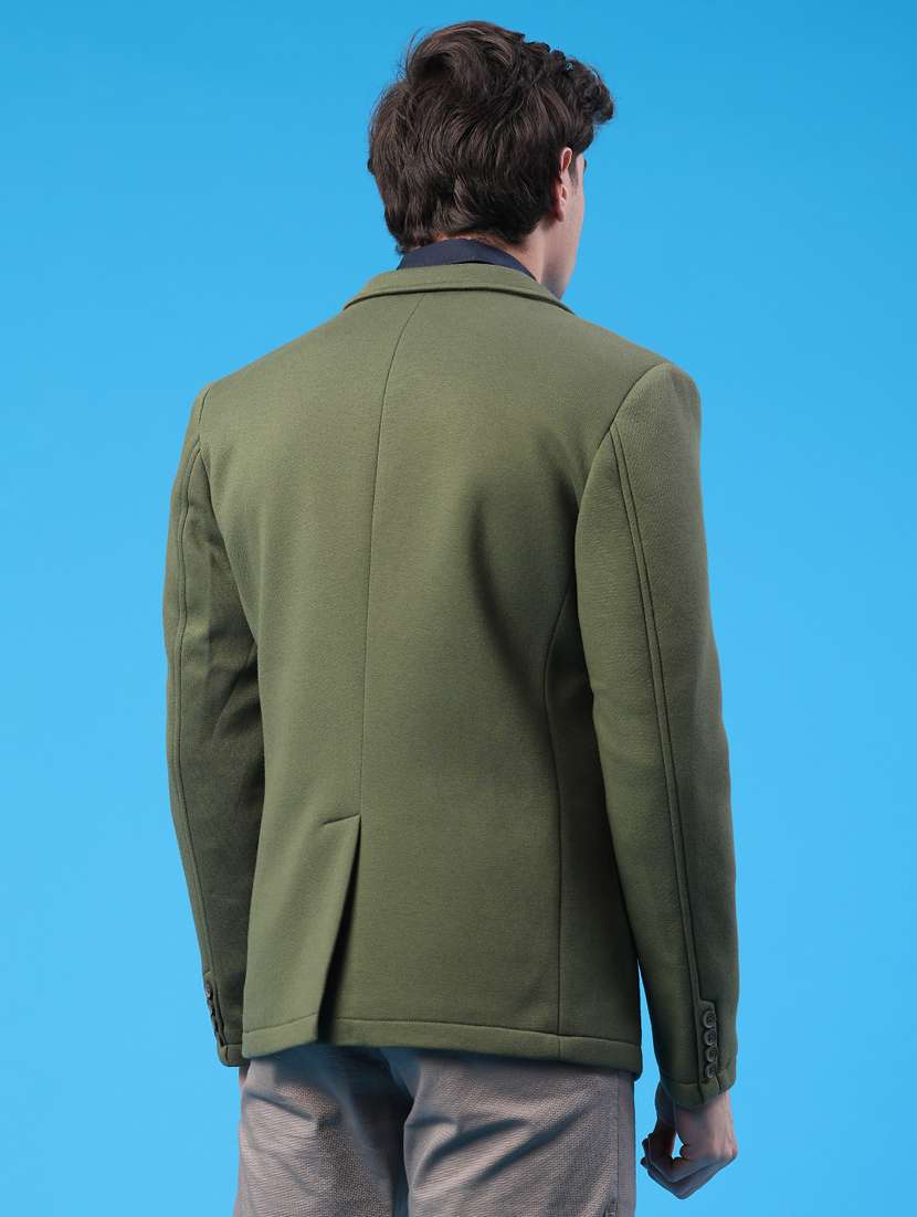 men solid single breasted casual blazer - 22218172 -  Standard Image - 4