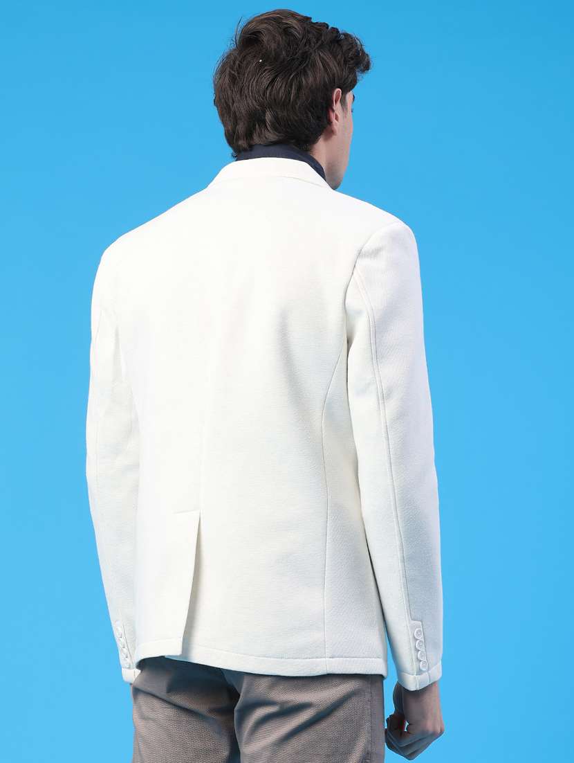 men solid lapel collar single breasted casual blazer - 22218173 -  Standard Image - 4