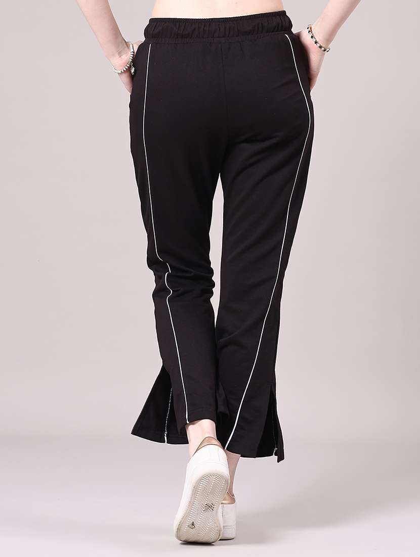 women solid mid rise track pants  - 22218175 -  Standard Image - 4