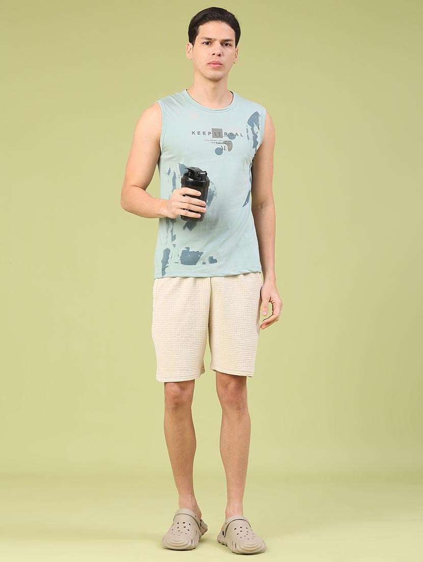 men self design mid rise regular fit shorts - 22218182 -  Standard Image - 4