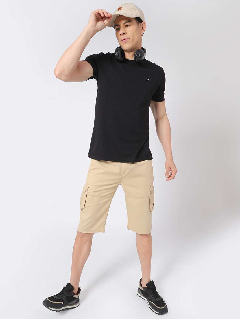 men beige cotton shorts three - fourth - 22218187 -  Standard Image - 4