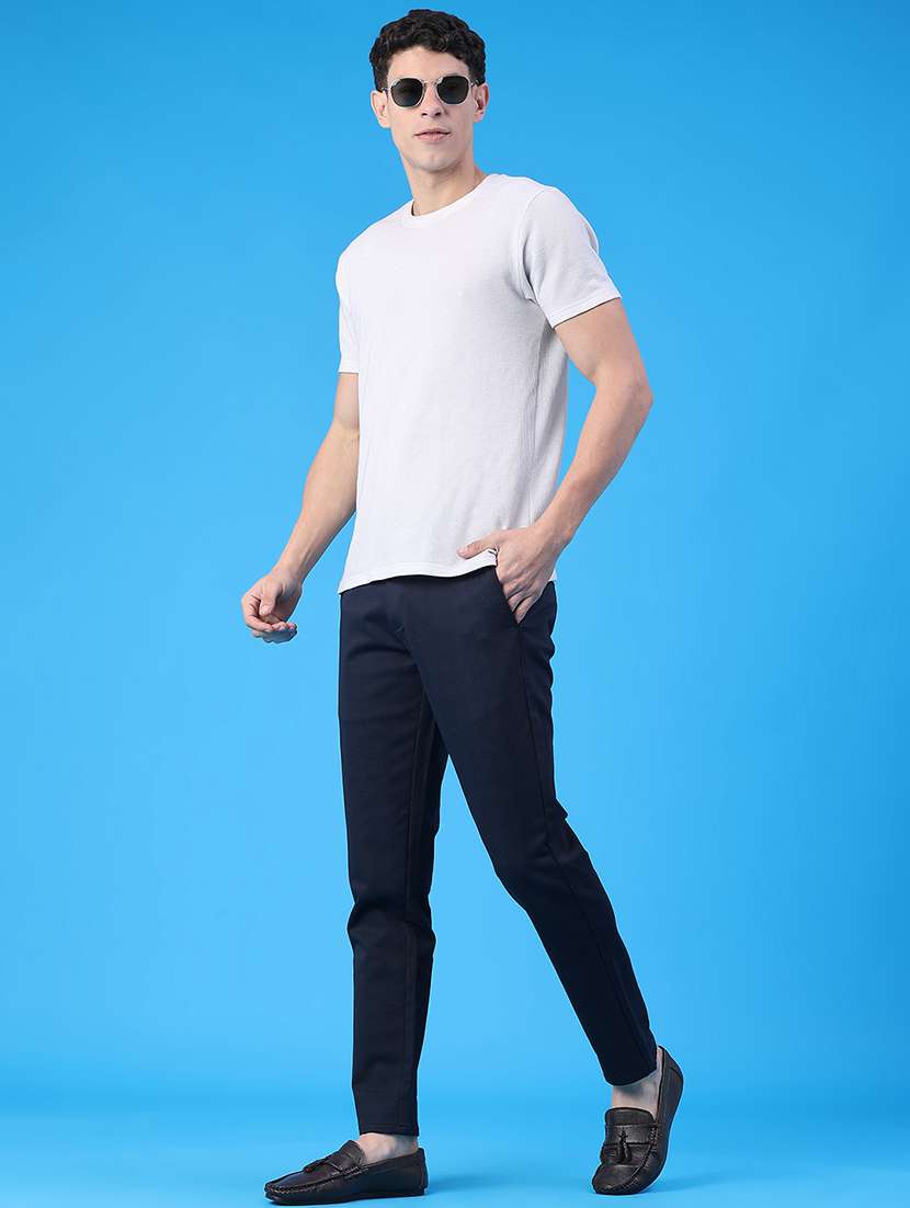 men solid mid rise chinos casual trouser - 22218225 -  Standard Image - 4