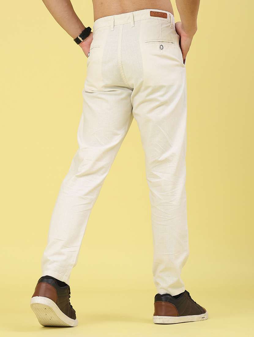 men solid mid rise chinos casual trouser - 22218242 -  Standard Image - 4