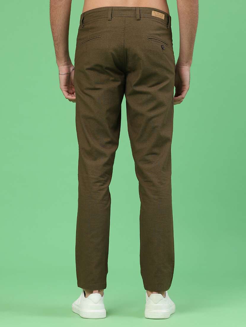 men solid mid rise chinos casual trouser - 22218244 -  Standard Image - 4