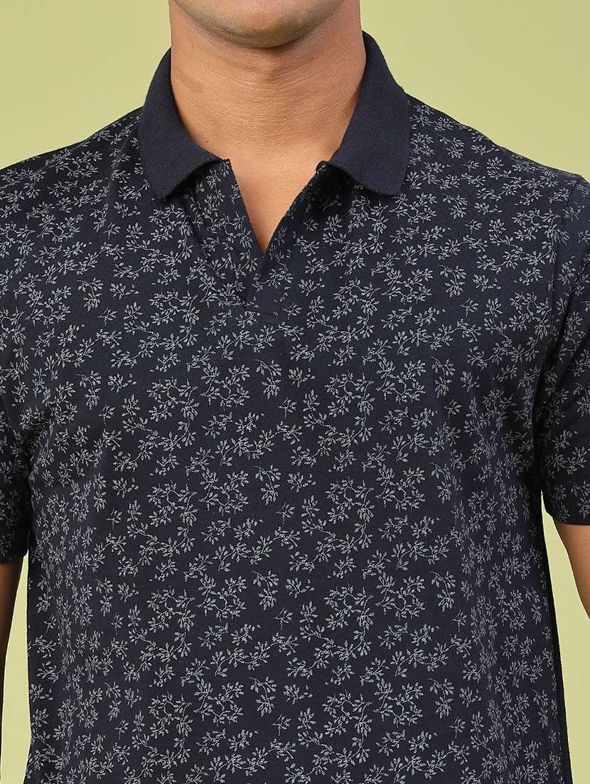 men printed short sleeve slim fit polo t-shirt - 22218252 -  Standard Image - 4