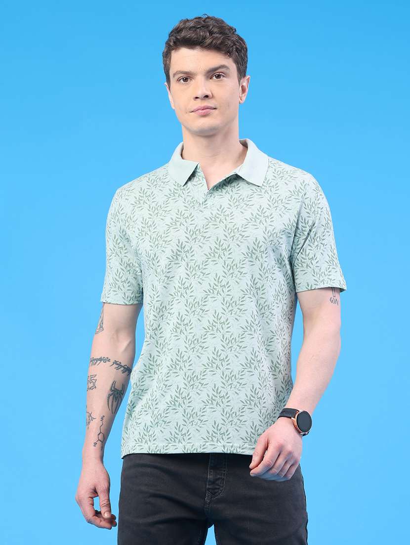 men printed short sleeve regular fit polo t-shirt - 22218254 -  Standard Image - 1