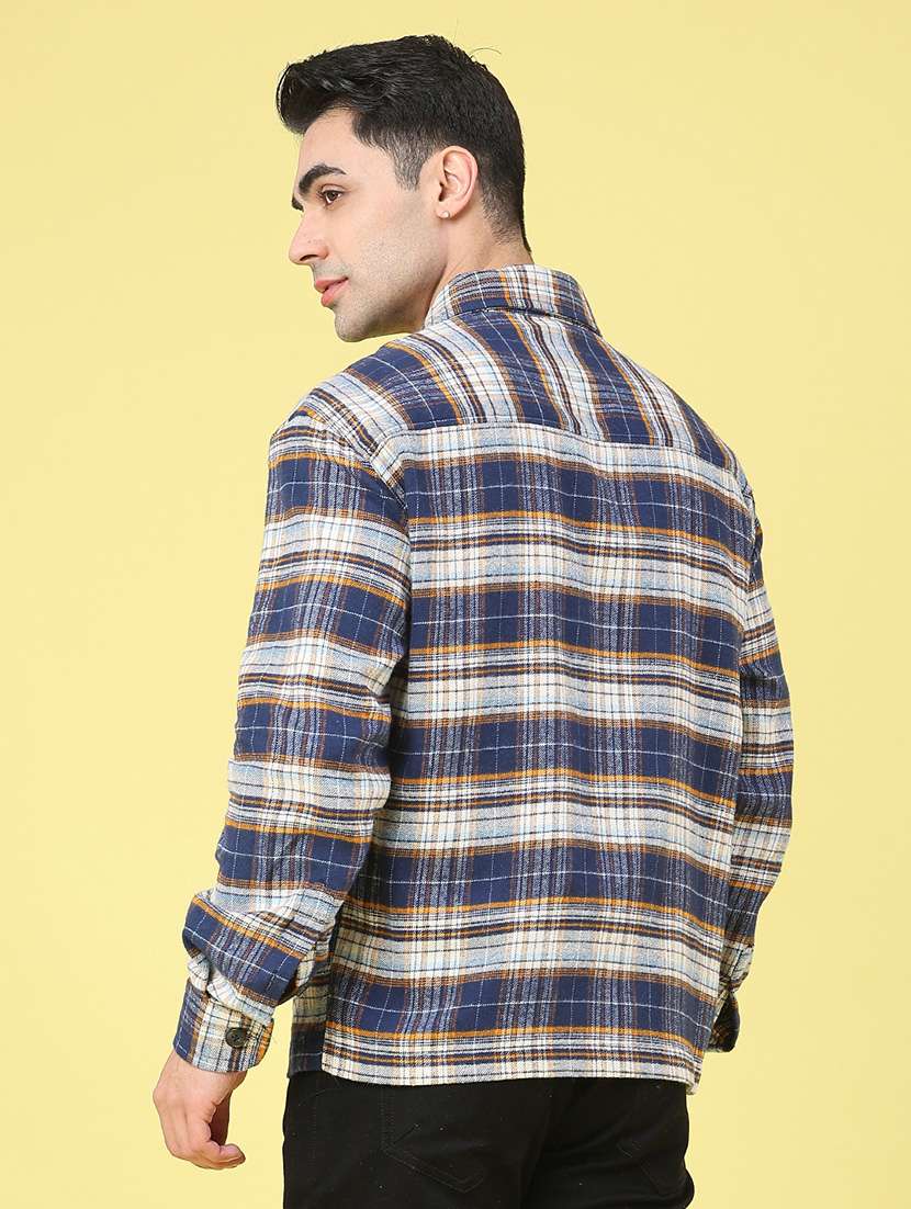 Men Checkered Long Sleeve Regular Fit Shacket - 22218270 -  Standard Image - 4