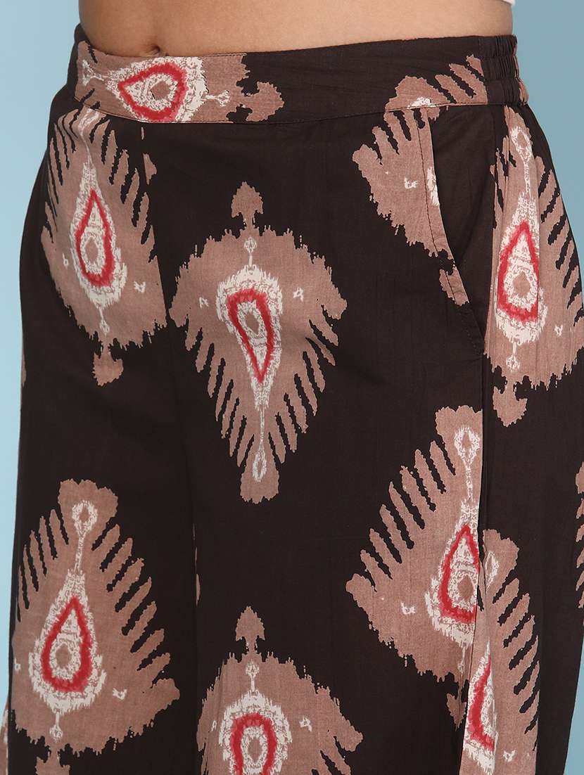 women printed mid rise flared palazzo - 22218272 -  Standard Image - 1