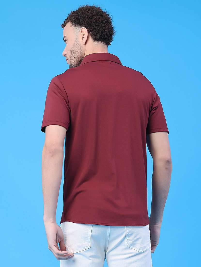 men solid short sleeve slim fit casual shirt - 22218281 -  Standard Image - 4