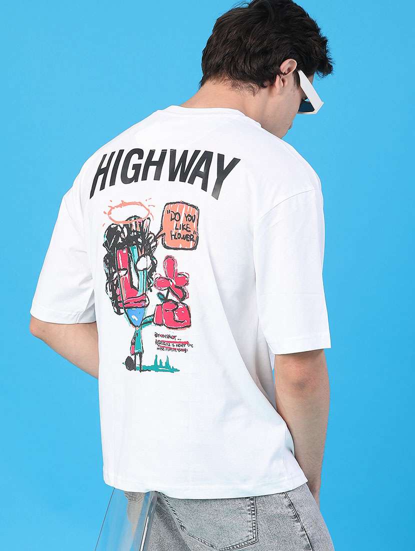 men printed short sleeve loose fit t-shirt