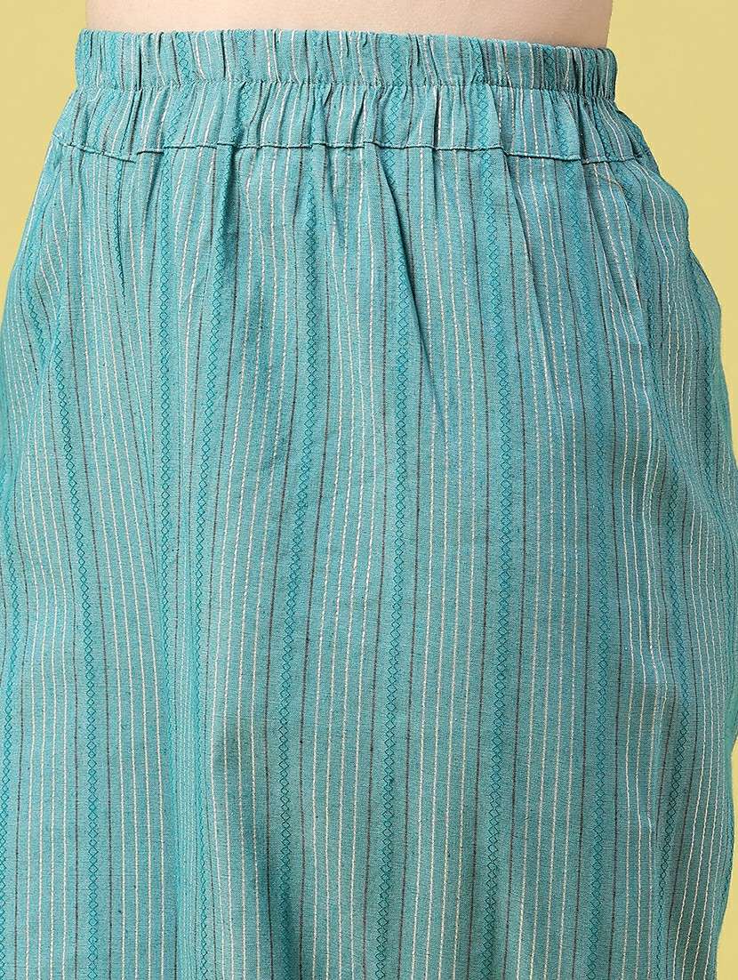 women striped mid rise flared palazzo - 22218366 -  Standard Image - 1