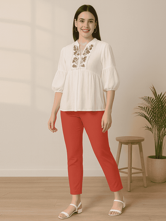 women solid mid rise cigarette pants  - 22218392 -  Standard Image - 4