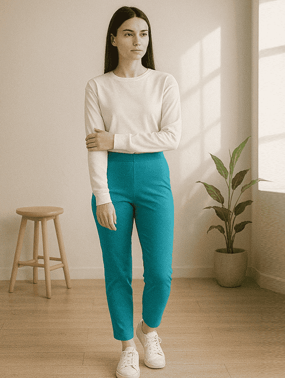 women solid mid rise cigarette pants - 22218394 -  Standard Image - 4