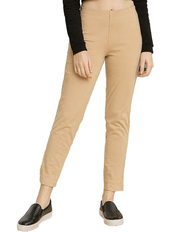 women solid mid rise cigarette pants - 22218395 -  Standard Image - 1