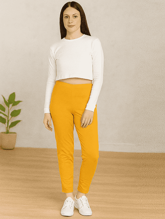 women solid mid rise anke length legging - 22218397 -  Standard Image - 4