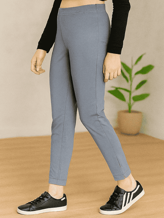 women solid mid rise anke length legging - 22218399 -  Standard Image - 1