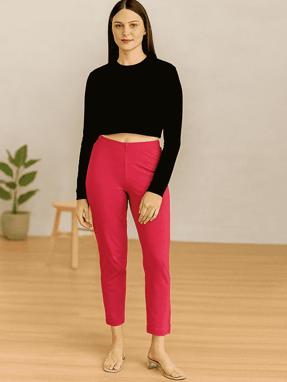 women solid mid rise anke length legging - 22218403 -  Standard Image - 4