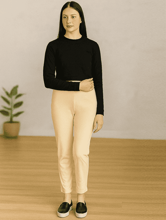 women solid mid rise cigarette pants - 22218404 -  Standard Image - 4