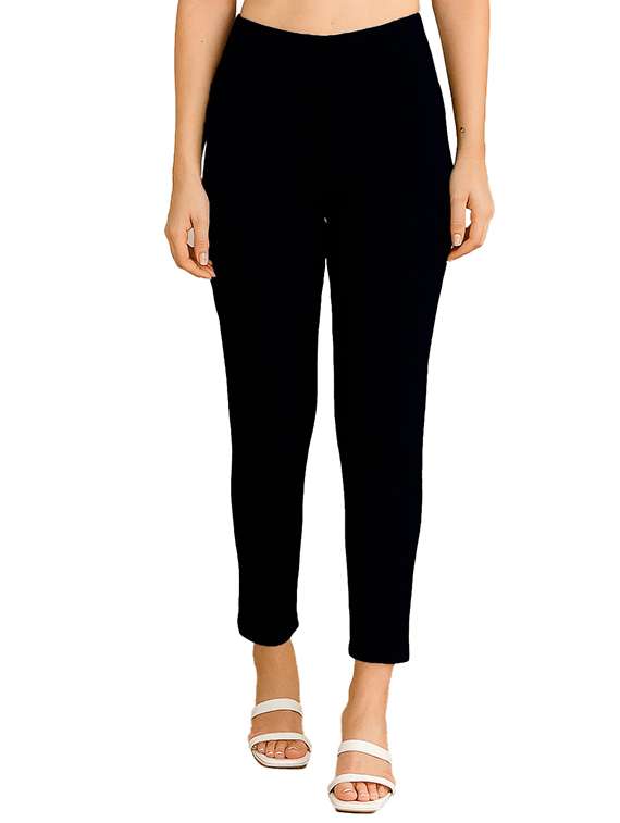 women solid mid rise anke length legging - 22218407 -  Standard Image - 1