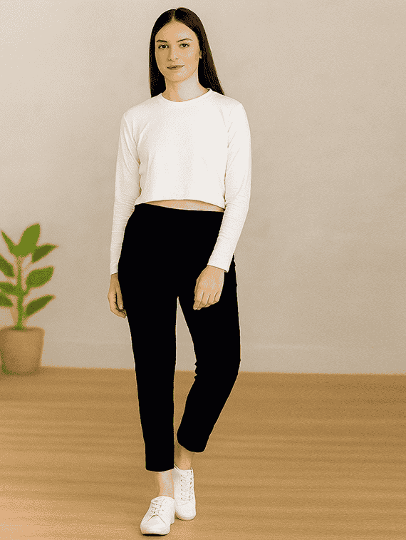 women solid mid rise anke length legging - 22218407 -  Standard Image - 4